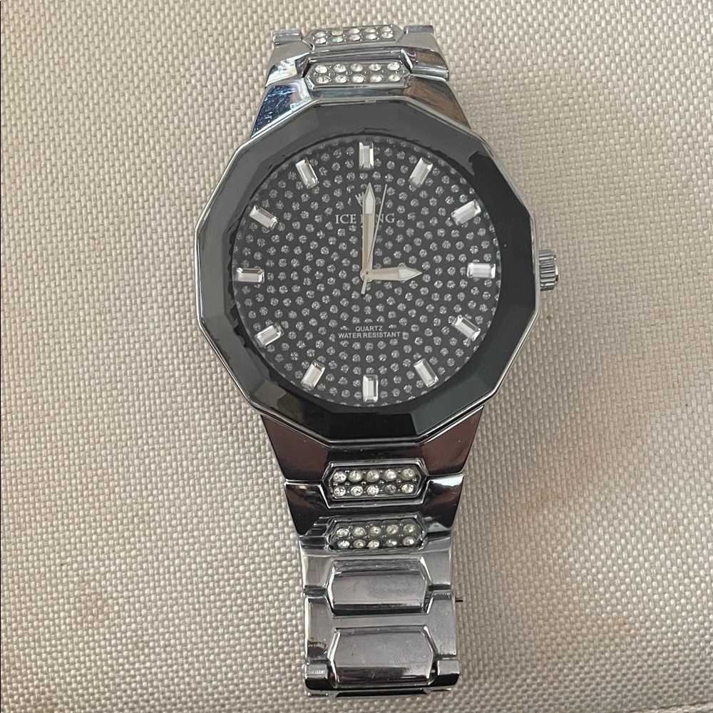 Ice King Watch Black and Silver Men's Timepiece